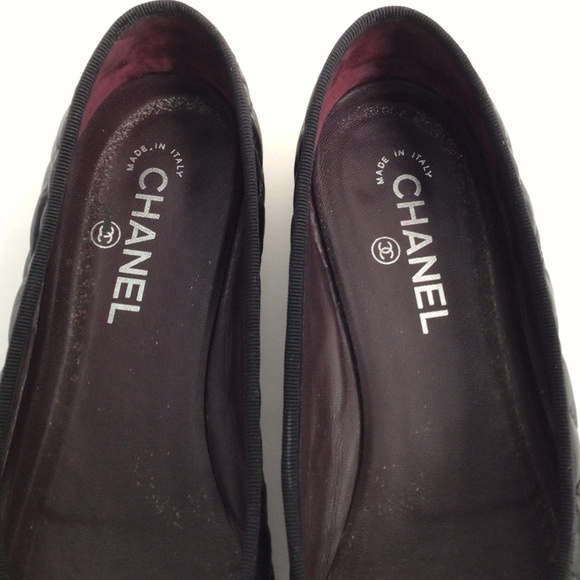 CHANEL CC LOGO BLACK QUILTED LEATHER CLASSIC CAP FLATS SHOES SLIPPER 40 - Picture 7 of 9